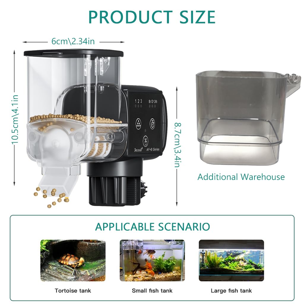 Qpets 340ml Automatic Fish Feeder Aquarium Automatic Fish Feeder with 3 Timer, Moisture-Proof Aquarium Tank Fish Food Dispenser Electric Auto Fish Food Dispenser Adjustable Feeding Amount Qpets 340ml Automatic Fish Feeder Aquarium Automatic Fish Feeder with 3 Timer, Moisture-Proof Aquarium Tank Fish Food Dispenser Electric Auto Fish Food Dispenser Adjustable Feeding Amount